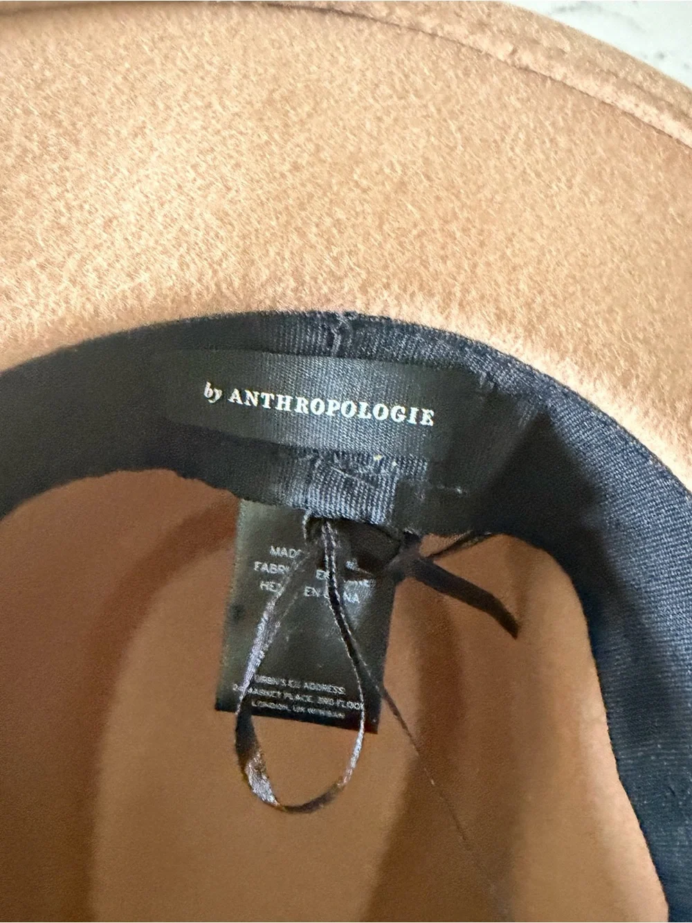 Anthropologie 100% Wool Blush Beige Fedora Hat